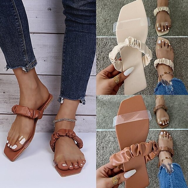 champagne colored flat sandals
