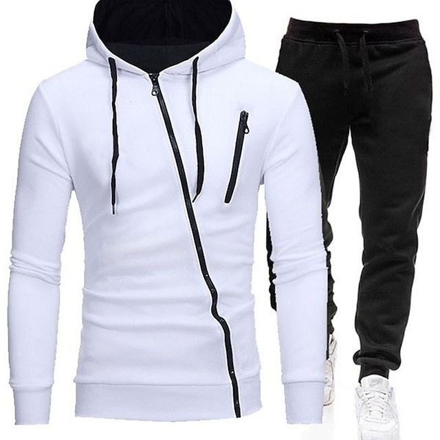 Sports & Outdoors Running, Jogging & Walking | Mens 2 Piece Full Zip Tracksuit Sweatsuit Casual Athleisure 2pcs Winter Long Slee