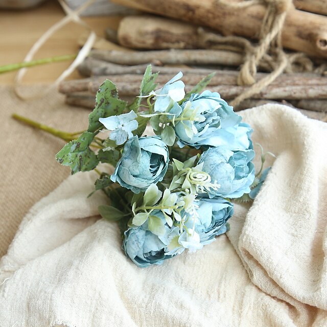 Home & Garden Home Decor | Artificial Flower Fabric Wedding Bouquet Tabletop Flower Bouquet 1pc 27cm/11 - WB62686