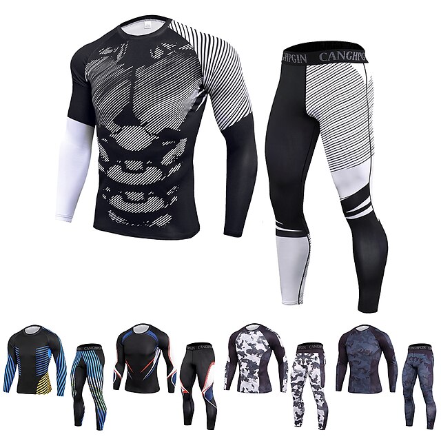 Sports & Outdoors Running, Jogging & Walking | JACK CORDEE Mens 2 Piece Patchwork Activewear Set Compression Suit Athletic Athle