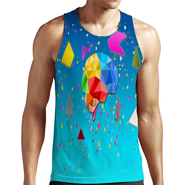 Hombre Unisexo Camiseta sin mangas Camisetas Interiores Impresión 3D  Estampados Geometría Tallas Grandes Estampado Sin Mangas Casual Tops Básico  De Diseño Grande y alto Azul Piscina 8591708 2021 – €26.83