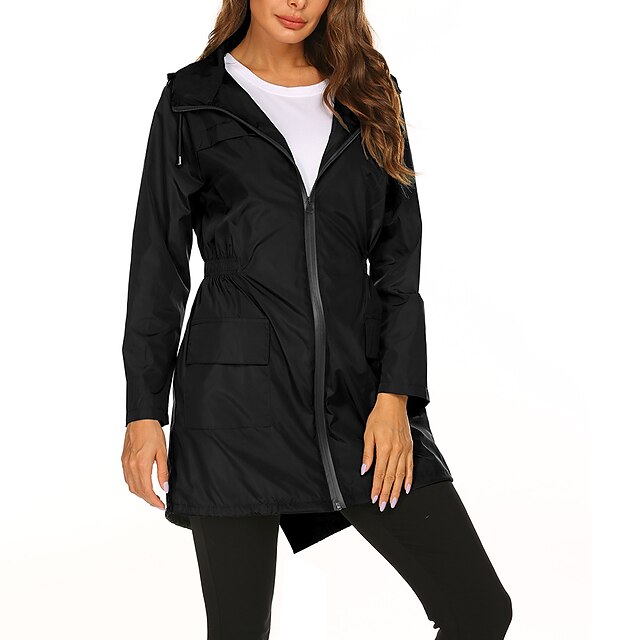 Women's Hiking Raincoat Waterproof Hiking Jacket Rain Jacket Winter Outdoor Thermal Warm Waterproof Windproof Quick Dry Outerwear Coat Top Fishing Climbing Casual Black Navy Blue Dark Green Green Grey 9
