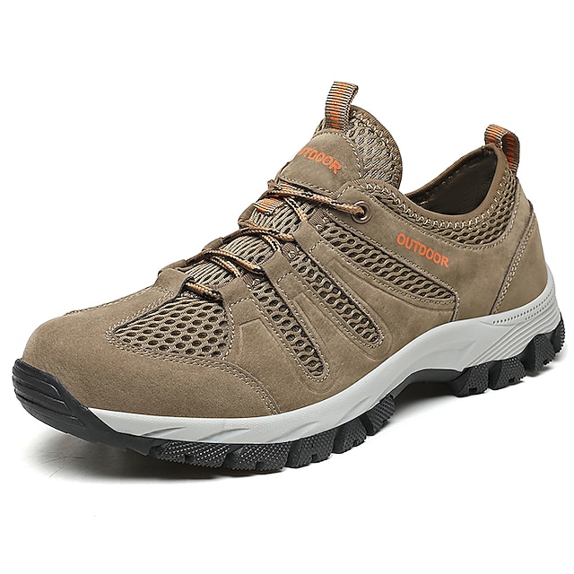 

Men's Trainers Athletic Shoes Comfort Shoes Sporty Casual Daily Outdoor Hiking Shoes Water Shoes Mesh Black Gray Khaki Spring Summer