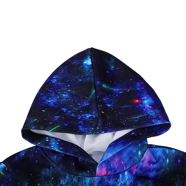 Baby & Kids Boys Clothing | Kids Boys Hoodie Long Sleeve 3D Print Galaxy Green Purple Army Green Children Tops Fall Winter Activ