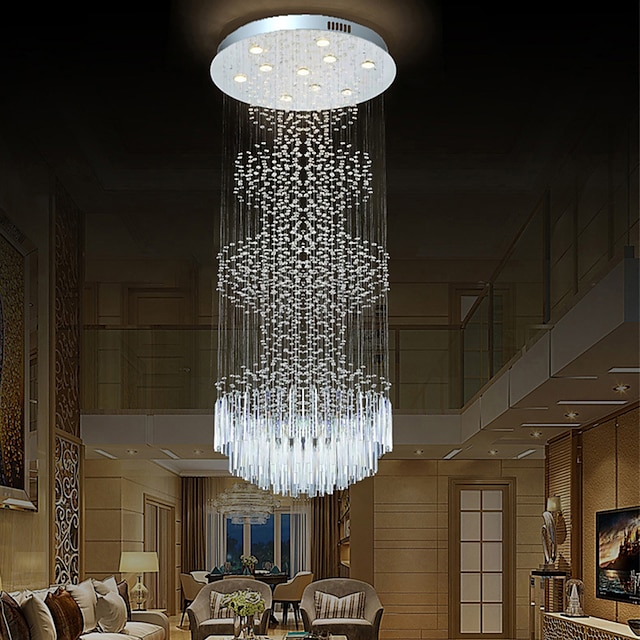 Hanging Lamp Ceiling Pendant Lights, Hanging Crystal Chandelier In Stairwell