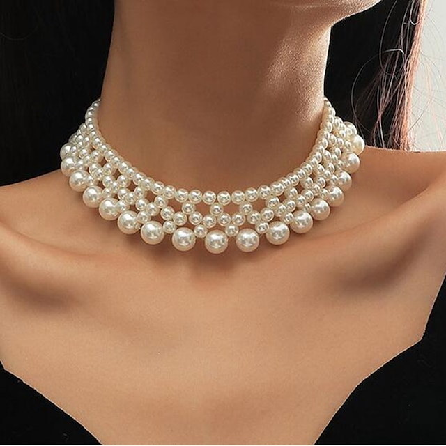 Shoes & Bags Fashion Accessories | 1pc Choker Necklace For Womens Birthday Party Festival Imitation Pearl - II51079