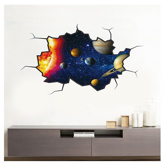 Home & Garden Home Decor | 3D Broken Wall Stickers New Wall Paste Star Star Universe Living Room Bedroom Corridor Decoration Rem