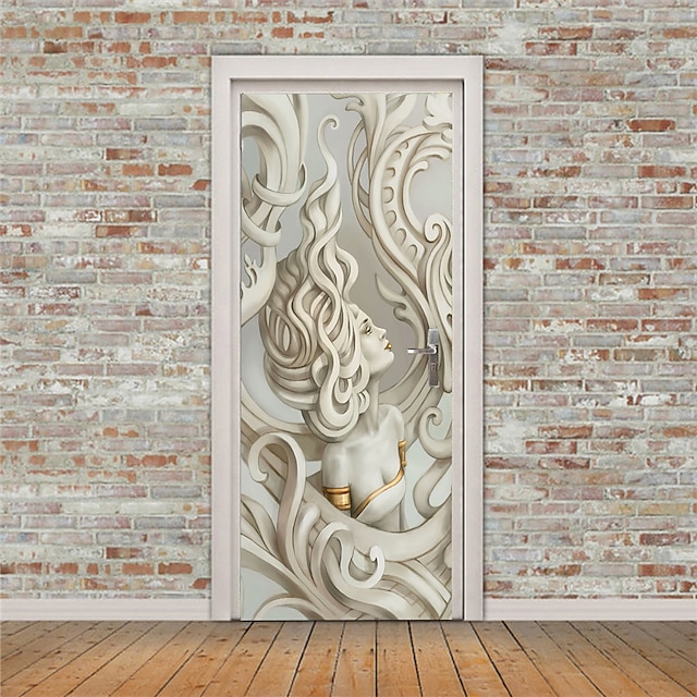 Home & Garden Home Decor | Self-adhesive Creative Sculpture Beauty Door Stickers DIY Decoration Home Waterproof Wall Stickers 2p