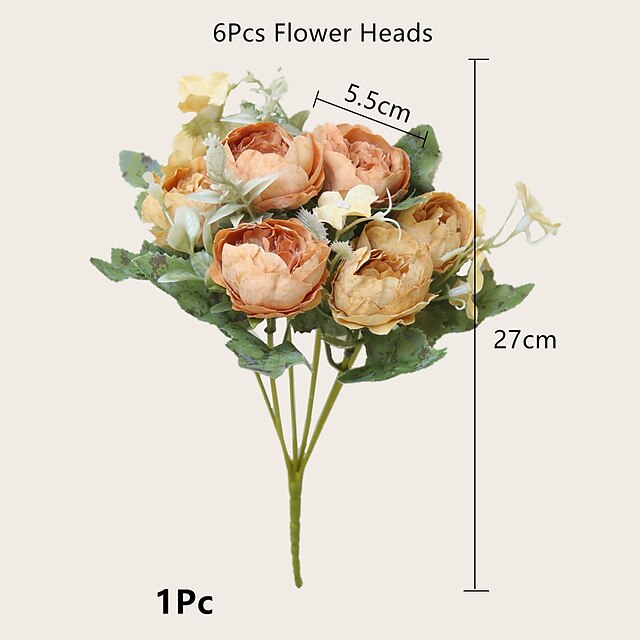 Home & Garden Home Decor | Artificial Flower Fabric Wedding Bouquet Tabletop Flower Bouquet 1pc 27cm/11 - WB62686