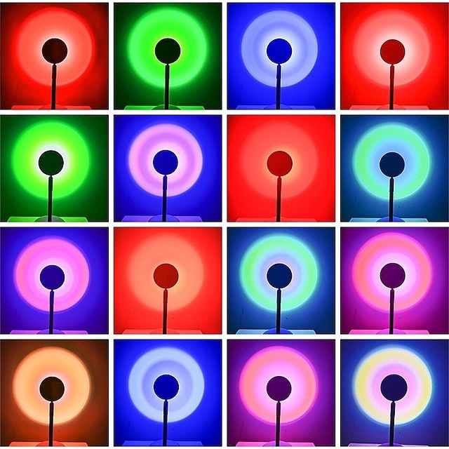 Sunset Lamp Tik Tok RGB Sunset Projection Lamp 180 Degree Rotation 16