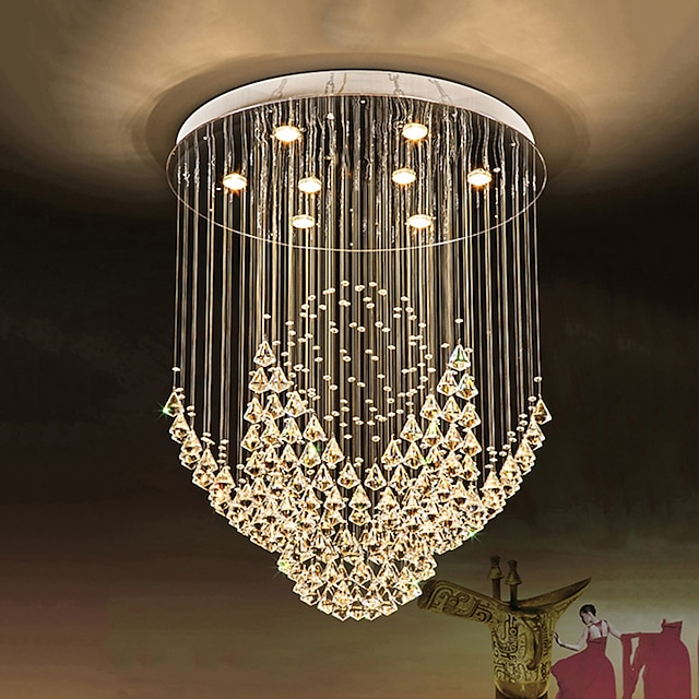  Crystal Chandelier Ceiling Light Round Design Modern Luxury Chandelier Luster Indoor Ceiling Pendant Lights Fixtures