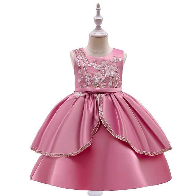 

Kids Little Girls' Dress Sequin Skater Dress Birthday Performance Sequins Bow Green Wine Dusty Rose Knee-length Sleeveless Elegant Sweet Dresses Children's Day Spring Summer Slim 3-10 Years