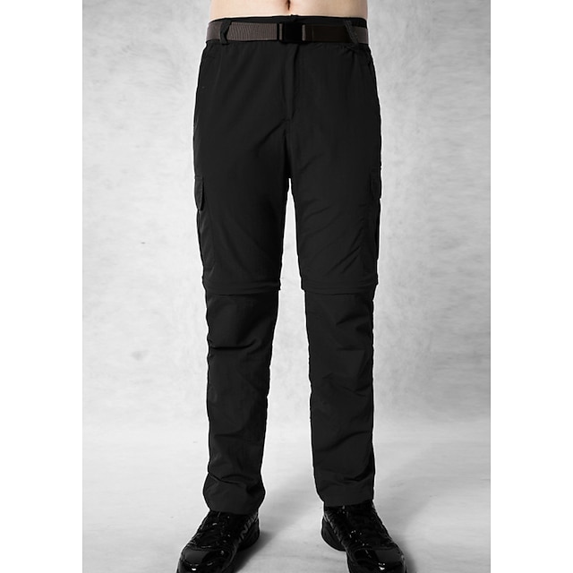 Men's Hiking Pants Black Trousers Convertible Pants / Zip Off Pants