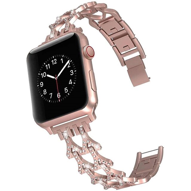  1 pcs Pulseira de Smartwatch para Apple  iWatch Series 7 / SE / 6/5/4/3/2/1 38/40/41mm 42/44/45mm Liga de Zinco Relógio inteligente Alça Luxo pulseira Bling Diamond Banda de metal Pulseira de joias