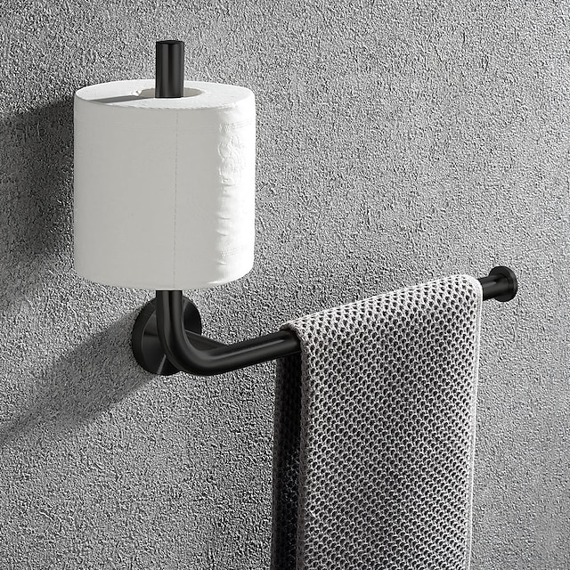  porte-papier hygiénique installation verticale porte-serviettes détachable en acier inoxydable 304 nickel brossé et noir mat 1pc