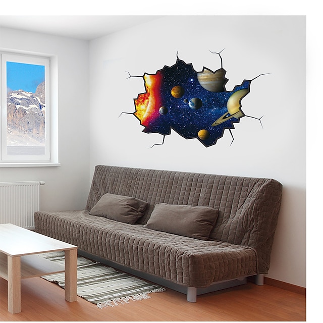 Home & Garden Home Decor | 3D Broken Wall Stickers New Wall Paste Star Star Universe Living Room Bedroom Corridor Decoration Rem