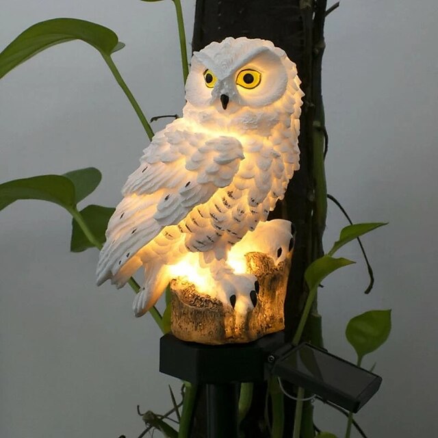 Outdoor Garden Lights LED Owl Pathway Lights Resin Waterproof ...