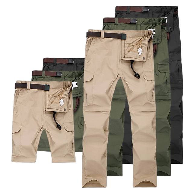 Men's Hiking Pants Black Trousers Convertible Pants / Zip Off Pants