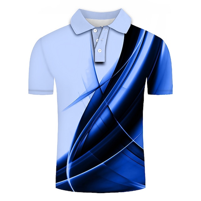  Voor heren POLO Shirt Tennisshirt Golfshirt Grafische prints Lineair Kraag Lichtgroen Rood Groen Grijs 3D-afdrukken Straat Casual Korte mouw Button-omlaag Kleding Modieus Stoer Casual