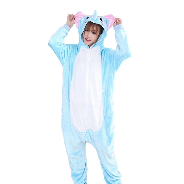 Toys & Hobbies Cosplay & Costumes | Adults Kigurumi Pajamas Elephant Onesie Pajamas Flannelette Blue Cosplay For Men and Women A