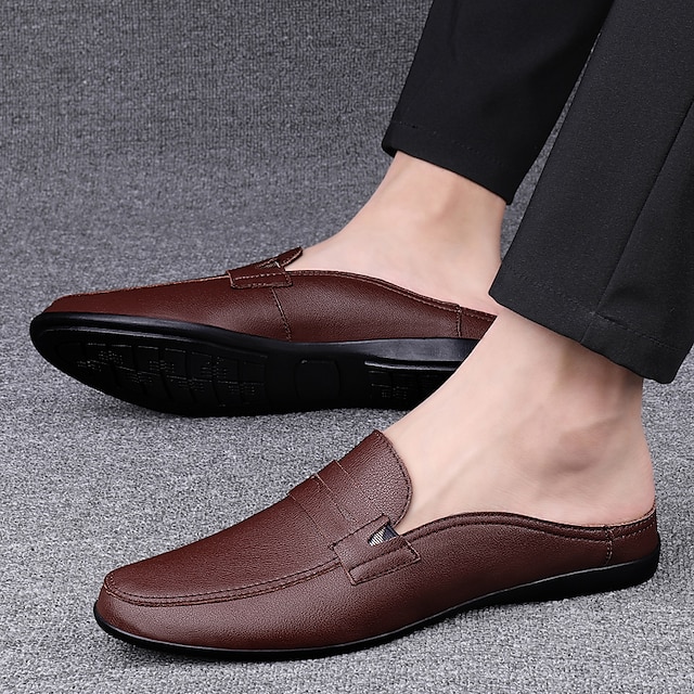 Men's Clogs & Mules Leather Shoes Half Shoes Vintage Classic Casual ...