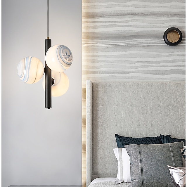 Lights & Lighting Pendant Lights | LED Pendant Light Modern Black Gold Bedside Light 24 cm Single Design Metal LED Nordic Style 