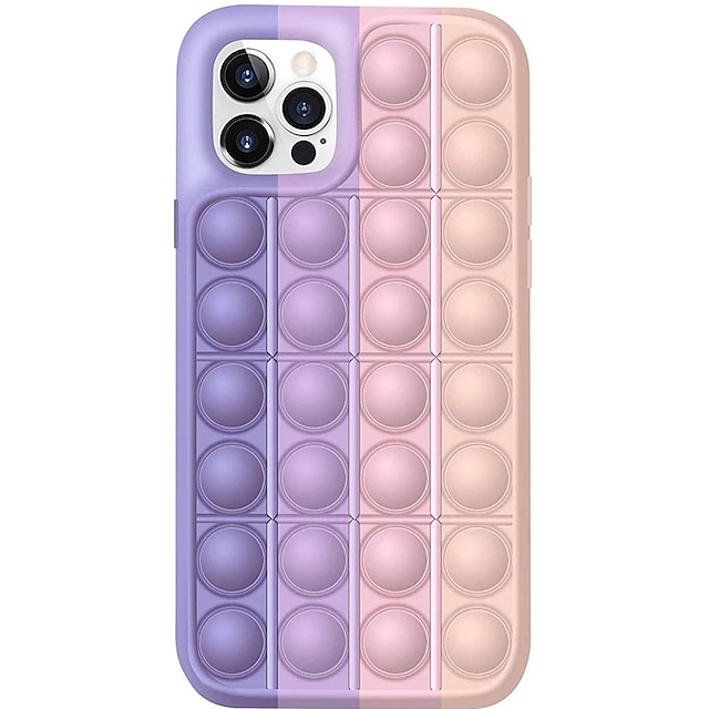 Phone Case For Apple Back Cover Silicone Fidget Case Iphone 13 12 Mini Pro Max 11 Se X Xr Xs Max 8 7 Mini Fidget Toys Push Pop Bubble Relive Stress 22 7 67