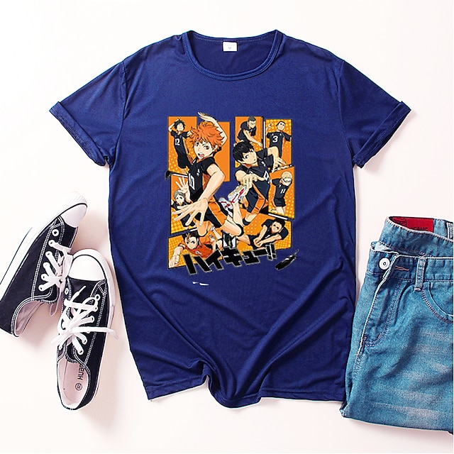 Toys & Hobbies Cosplay & Costumes | Inspired by Haikyuu Karasuno High Cosplay Costume T-shirt Polyester / Cotton Blend Graphic P