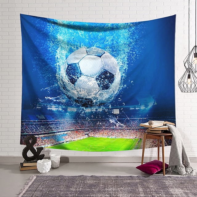  Tapiz de pared grande decoración artística manta cortina colgante hogar dormitorio sala de estar decoración poliéster fútbol