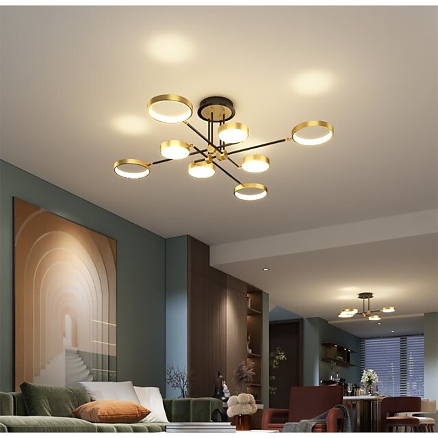 LED Ceiling Light Dimmable Light Modern Black Gold Circle Design 75 cm ...