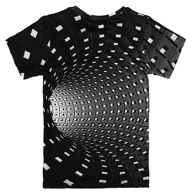 Boys 3D Color Block Optical Illusion T shirt Short Sleeve 3D Print ...