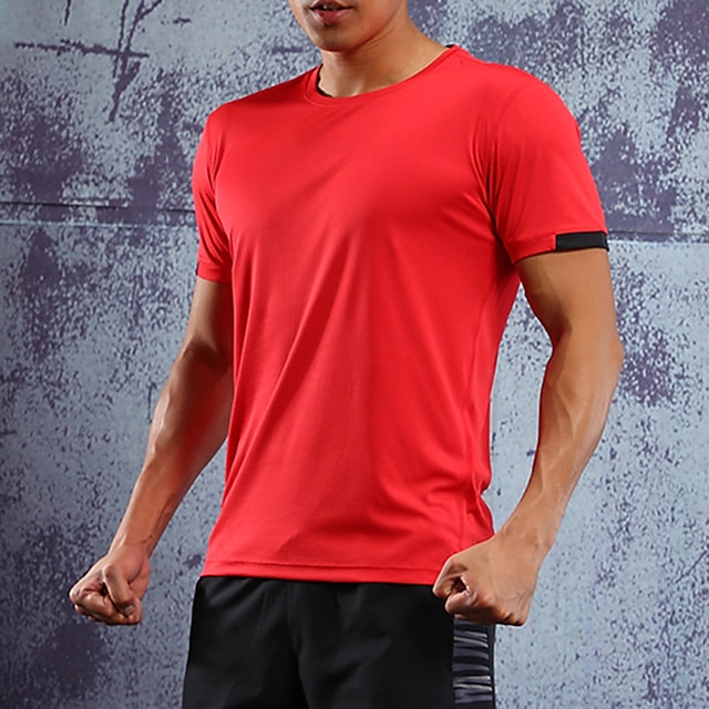 Sports & Outdoors Running, Jogging & Walking | Mens Short Sleeve Running Shirt Tee Tshirt Top Athletic Athleisure Spandex Quick 