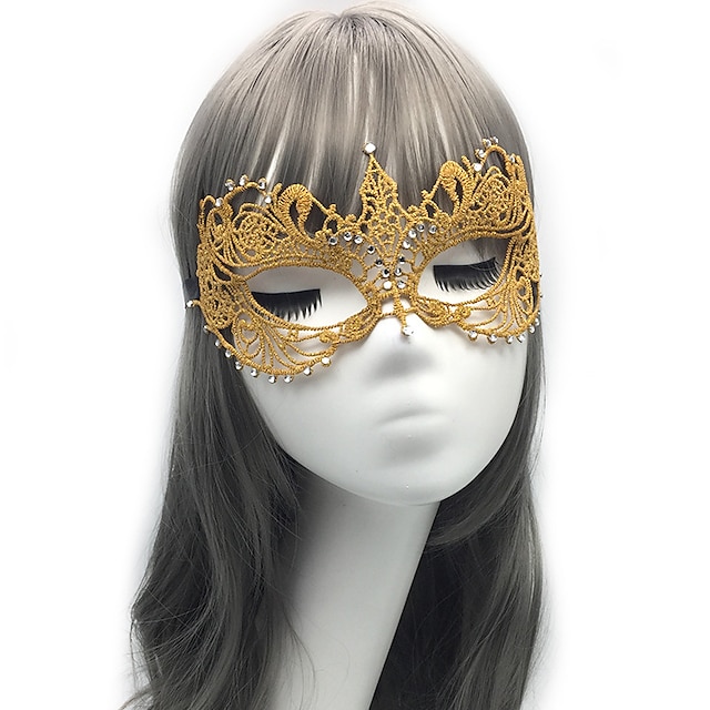 Diosa / Dama sexy Accesorios de Halloween Adulto Navidad Mujer Oro / Plata / Negro Tactel / Tela de Encaje Accesorios de cosplay Mascarada Disfraces / Máscara de Ojos / Máscara de Ojos