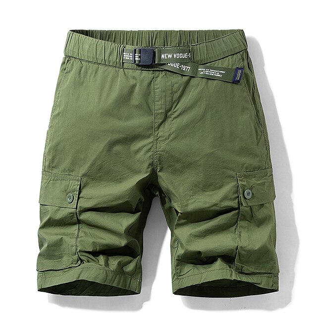 Mens Clothing Mens Bottoms | Mens Casual Fashion Shorts Cargo Shorts Multi Pocket Short Pants Micro-elastic Solid Colored Breath