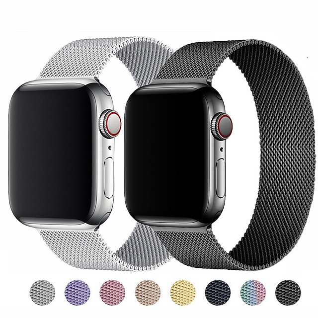  Smart Watch Band for Apple iWatch Series 7 / SE / 6/5/4/3/2/1 Apple Watch Stainless Steel Smartwatch Strap Business Milanese Loop Business Band Metal Band Replacement  Wristband / #