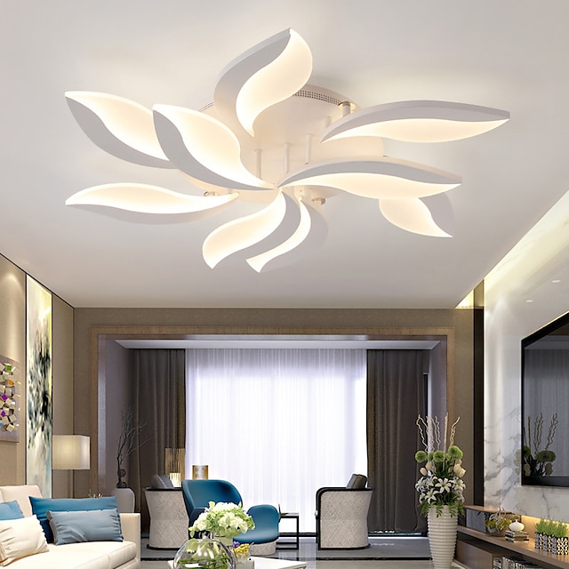  luz de techo led control de aplicación de luz de dormitorio con atenuación continua lámpara de panel de techo de acrílico sala de estar minimalista única ac220v ac110v diseño de flores