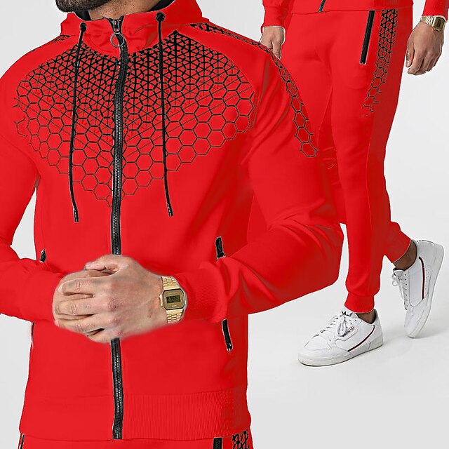 Sports & Outdoors Running, Jogging & Walking | Mens 2 Piece Full Zip Tracksuit Sweatsuit Casual Athleisure Winter Long Sleeve Th