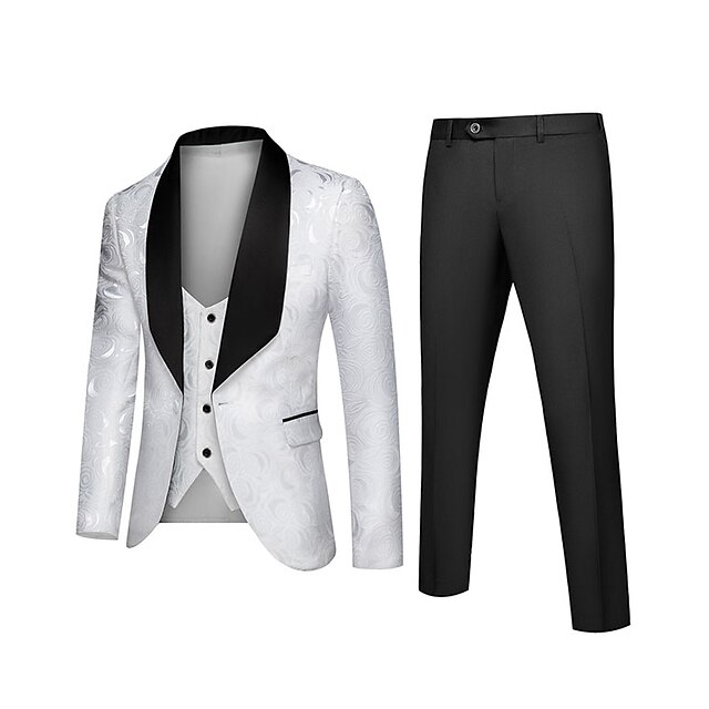  Herr Bröllop Speciellt Tillfälle Kostymer Sjal Standardpassform Singelknäppt 1 Knapp Solid färg Polyester