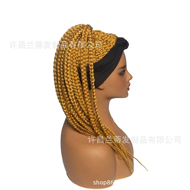  Headband wig new braid wig fashion wig long hair synthetic high temperature silk headscarf wig