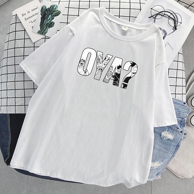  Haikyuu Cosplay Cosplay kostume T-shirt Tilbage til Skole Trykt mønster Til Herre Dame Voksne Tilbage til Skole