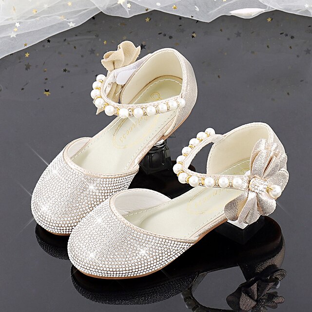 Shoes & Bags Kids Shoes | Girls Flats Princess Shoes Round Toe Christmas Glitters Flower Girl Shoes With Beading Bowknot Crystal