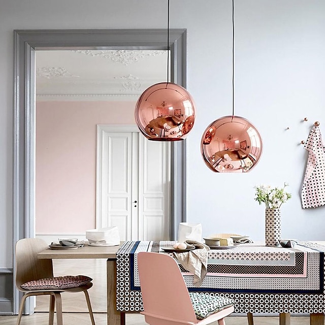 lumina pandantiv cu led de aur roz glob de bucătărie lumina insulei 15cm 20cm 25cm metal unic design galvanizat modern sufragerie sufragerie 110-120v 220-240v