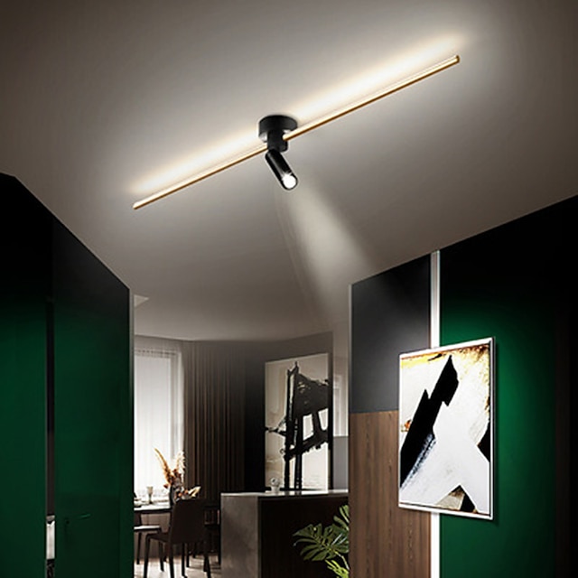  светодиодный потолочный светильник настенный светильник 60/80/100 см линейный дизайн геометрические формы светильники для скрытого монтажа алюминий художественный стиль современный стиль стильная