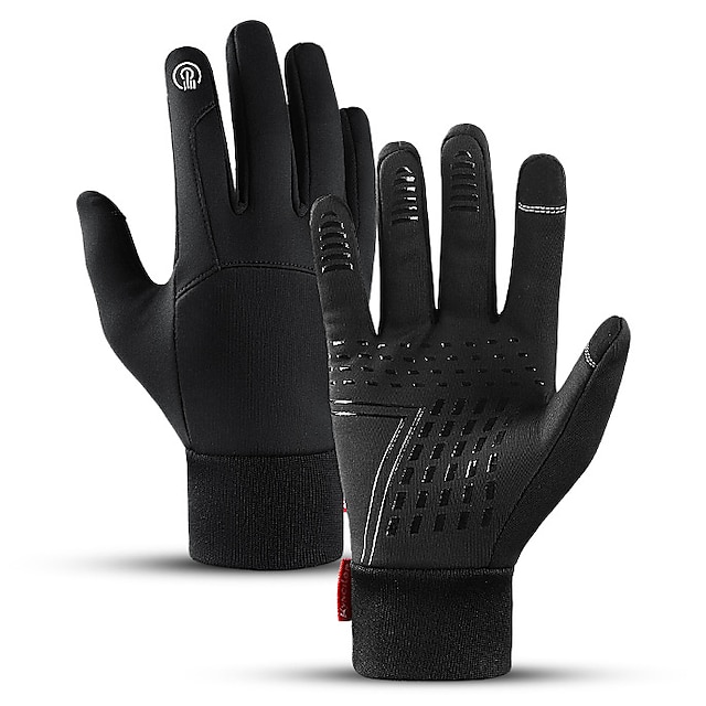  Men's Women's Hiking Gloves Winter Outdoor Thermal Warm Waterproof Breathable Quick Dry Gloves Black Gray for Fishing Climbing Cycling / Bike