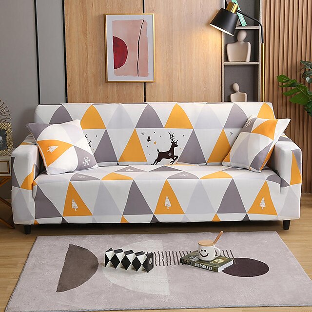  Sofa Cover Geometric Yarn Dyed / Printed Polyester Slipcovers