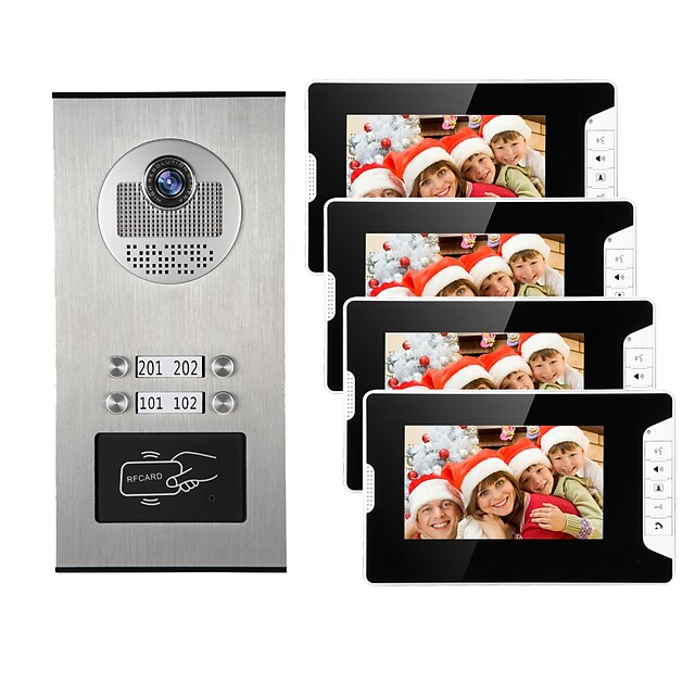  4 wohnungen 7 multi wohnung video tür telefon system video intercom türklingel system 700 tvl kamera für 4 familien