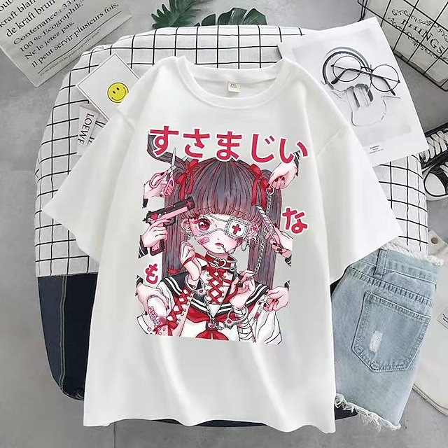 Toys & Hobbies Cosplay & Costumes | Inspired by Grunge Cosplay Cosplay Costume T-shirt 100% Polyester Print T-shirt For Womens /