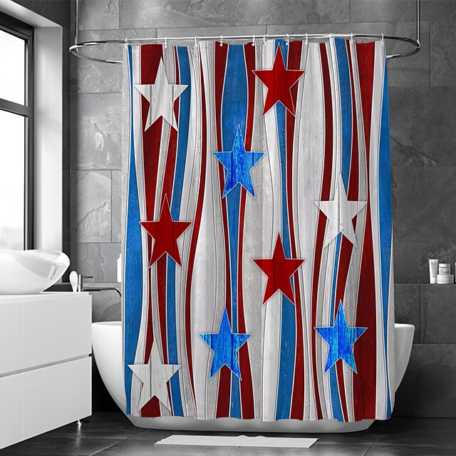  Waterproof Fabric Shower Curtain Bathroom Decoration and Modern and Geometric 72 Inch