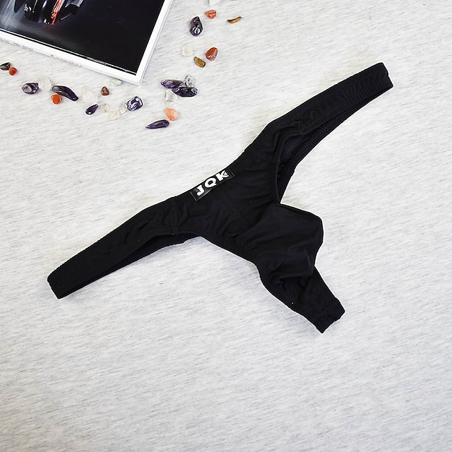  mannen effen gekleurde g-string ondergoed lage taille ijs zijde zachte comfortabele string slipje voor mannen geel m