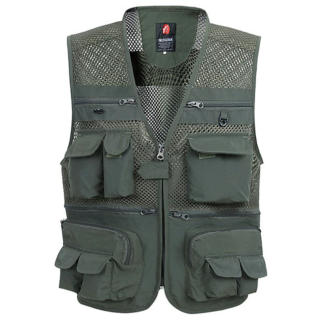 Men's Fishing Vest With Multi Pockets Outdoor Work Safari Vest ...